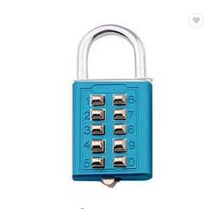 10 Digit Push Button Password Lock Chrome Plated Anti-theft Combination Padlock Push Password Locking Mechanism for Locker et