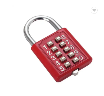 10 Digit Push Button Password Lock Chrome Plated Anti-theft Combination Padlock Push Password Locking Mechanism for Locker et