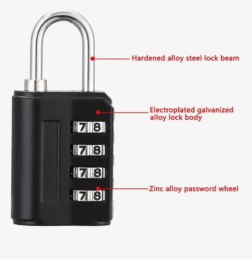 4 Digit Number Combination Pad Lock Padlock Outdoor Waterproof Lock Suitcase Luggage Security Coded Lock