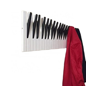 Piano Wooden Coat Racks Piano Keys Wall Mounted Coat Hook Hanger Wall Decoration Hat Storage Rack Wood Shelf