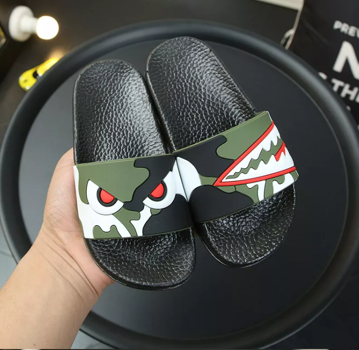 New Summer Children's Slippers For Boys Girls Sandals Cartoon Shark Kids Flip Flop Home Bath Shoes Baby Casual Flat Beach Shoes