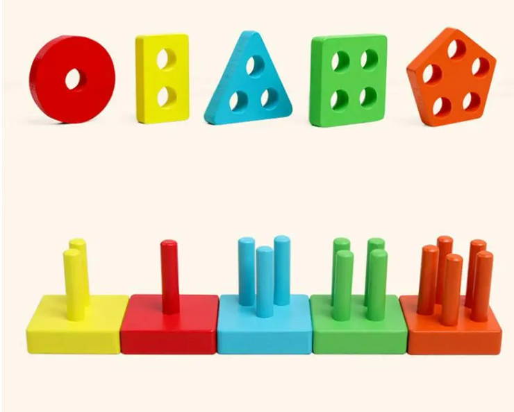 1 Set Building Blocks Toys Early Educational Toys Colorful Wooden Blocks Kids Plaything For Kids Baby Toddlers