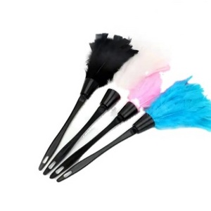 Long Handle Dust Brush Household Home Cleaning Tools 4 Colors Soft Turkey Feather Duster for Furniture Car Clean