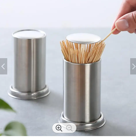 Stainless Steel Toothpick Holder Secret Stash Curing Dent Toothpick Dispenser Press Automatic Signing Toothpicks Organizer