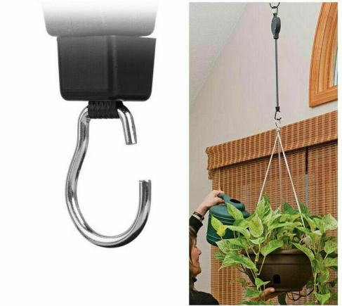 Adjustable Hanging Flower Basket Retractable Plant Pulley Hook Hanger For Garden Baskets Pots Birds Feeder Hanging Basket Hook