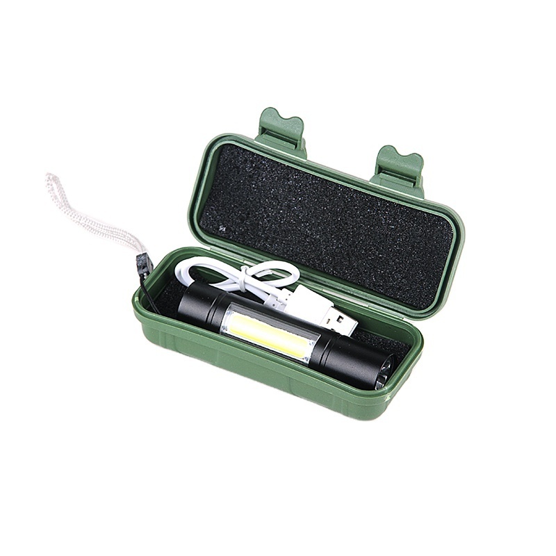 3w led mini flashlight usb charging led flash lights cob torch lighting for gift promotion