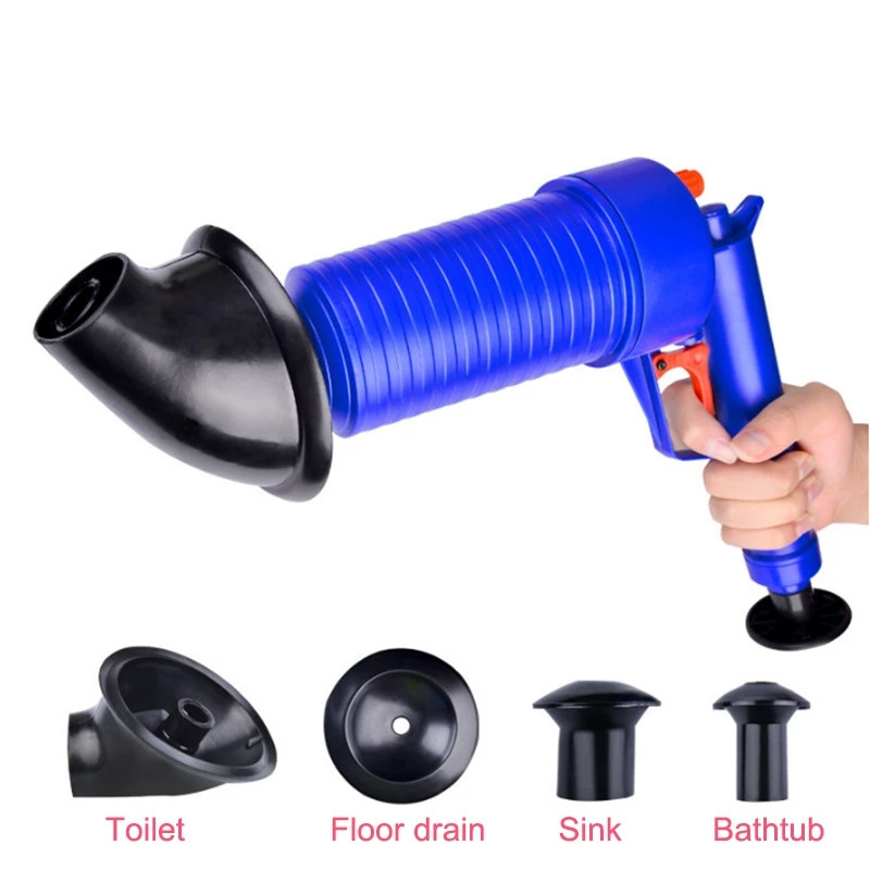 Home High Pressure Air Drain Blaster Pump Plunger Sink Pipe Clog Remover Toilets Bathroom Kitchen Cleaner Kit