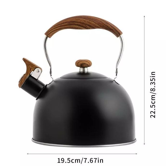 New 2.5L Stainless Steel Whistling Tea Kettle Food Grade Teapot For Make Tea Boil Water Compatible Gas Stoves Induction Cookers