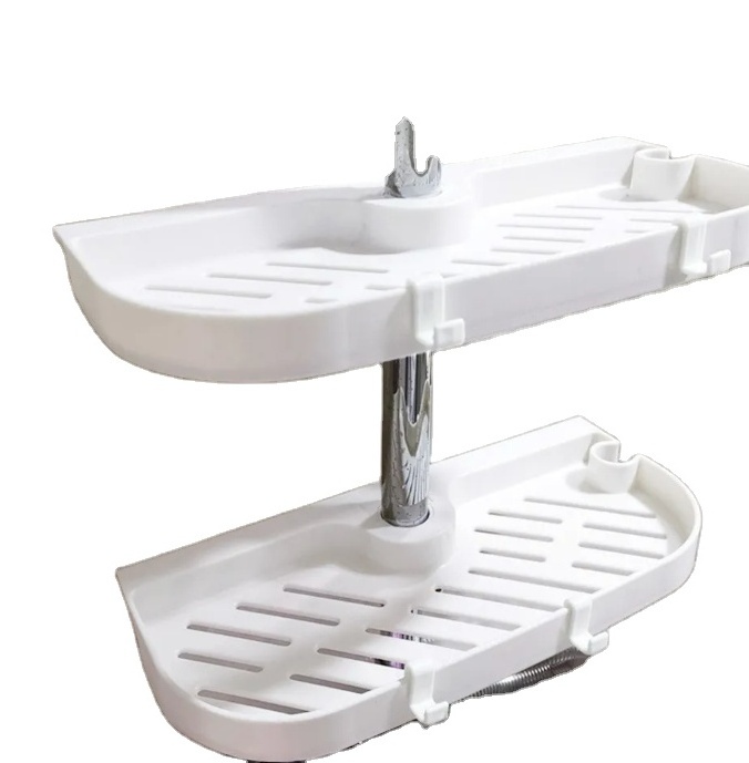 Floating Bathroom Telescopic Corner Storage Shower Shelf for Towel 4 Tier Anti Rust White Sale Set Metal Steel BOX Stainless Pcs