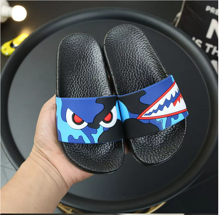 New Summer Children's Slippers For Boys Girls Sandals Cartoon Shark Kids Flip Flop Home Bath Shoes Baby Casual Flat Beach Shoes