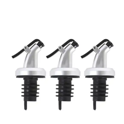 3Pcs Oil Bottle Stopper Lock Plug Seal Leak-proof Food Grade Rubber Nozzle Sprayer Liquor Dispenser Wine Pourer Kitchen Bar Tool