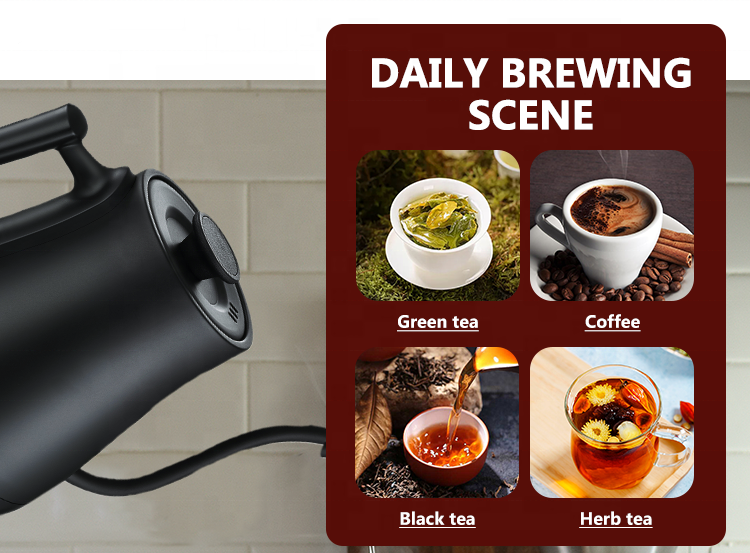 1L Stainless Steel Kettle Black Digital Smart Pour Over Coffee Tea Temperature Control Gooseneck Electric Kettle