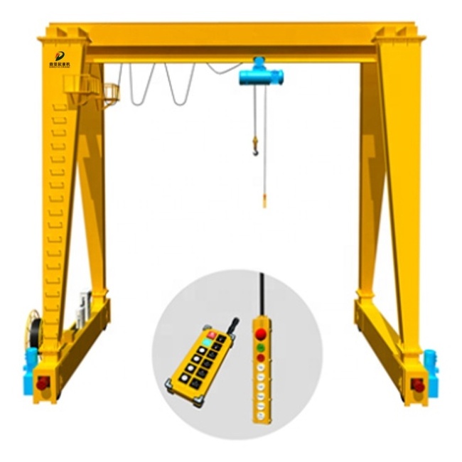 Customized Mh Model 10 Ton 4 Wheel A Frame Mini Small Portable Mobile Gantry Crane For Sale