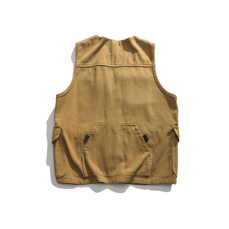 OEM Service Men Utility Multi-Pocket Outdoor Big Pockets Casual Gilet Jacket Work Wear Canvas Vest