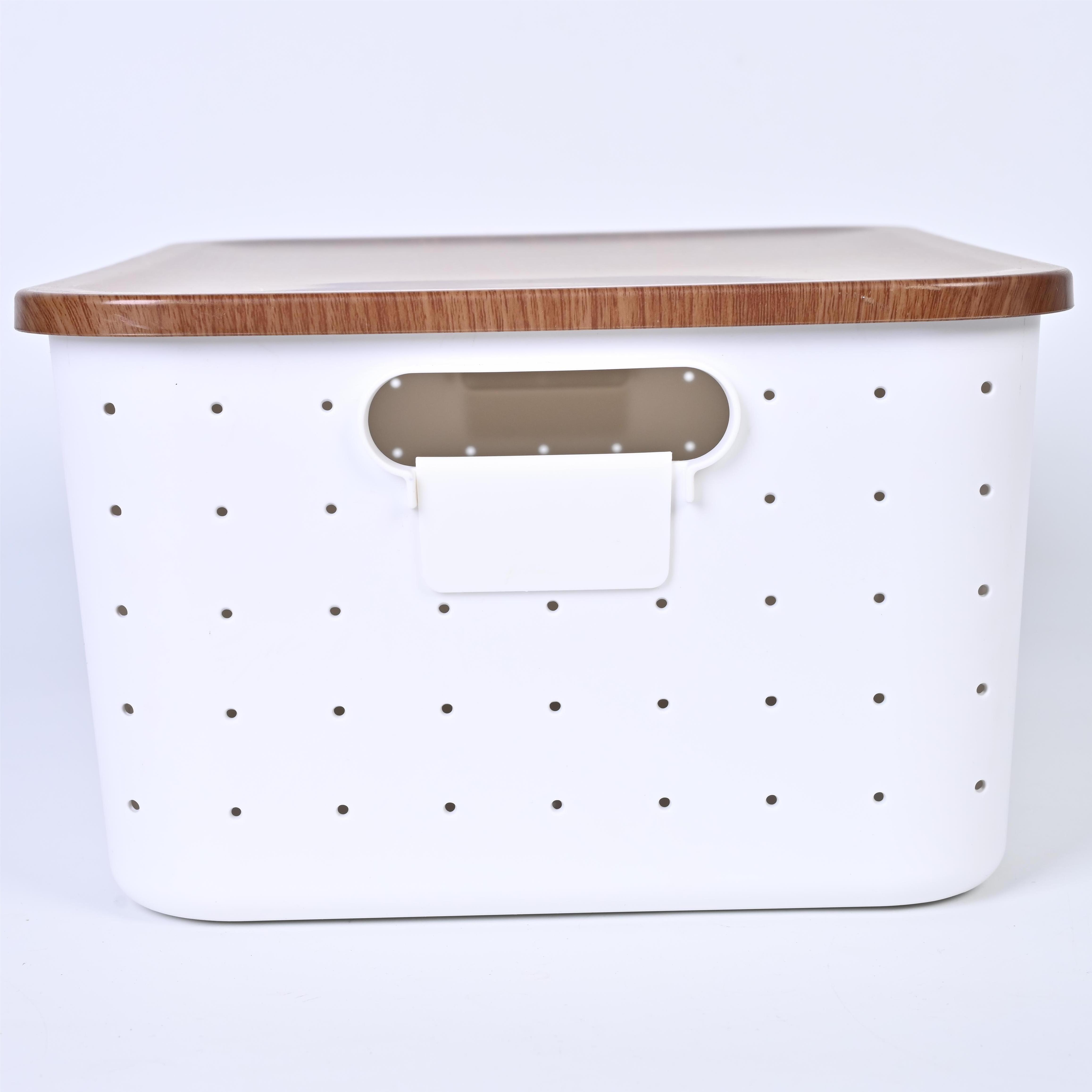 water plating plastic  cover Wood grain lid  Simple White  Plastic Laundry Storage  with  Lid Utility Household  Closet Systems