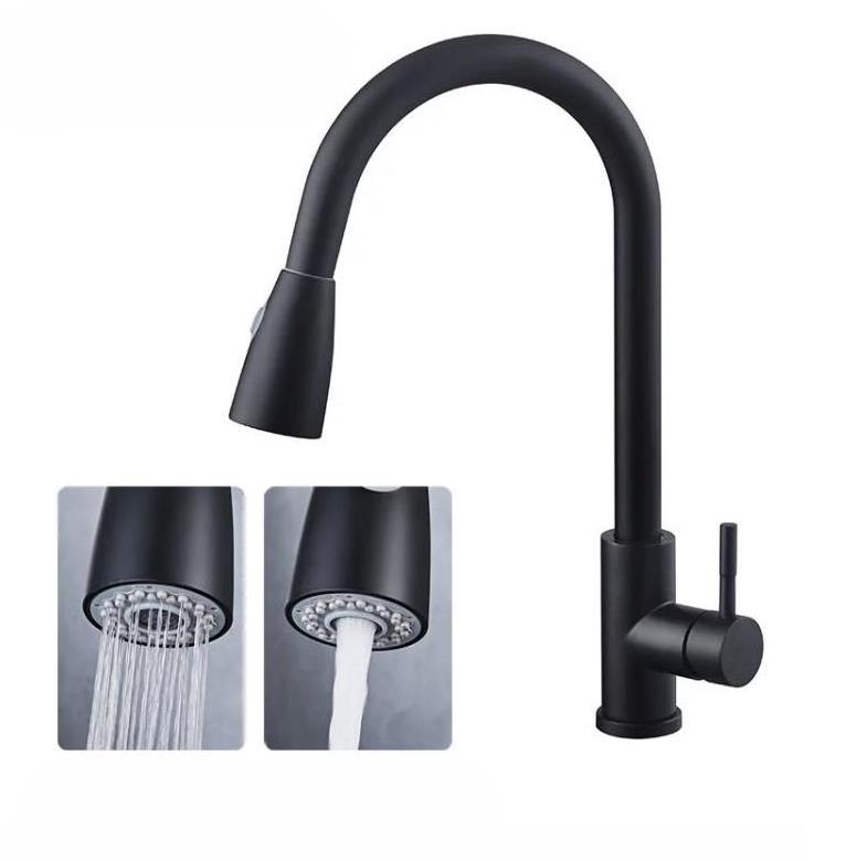 Cheap Faucet Wholesale SS304 Black Wash Basin Faucet Cold and Hot Tap