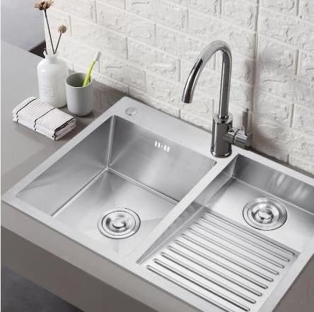 Laundry basin balcony household stainless steel laundry sink with washboard washing basin large size 304 handmade single sink