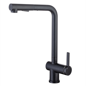 Matte Black Stainless Steel Faucet Kitchen Faucet With Pull Out Sprayer Water Tap