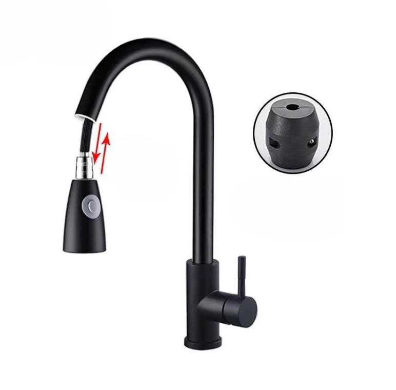 Cheap Faucet Wholesale SS304 Black Wash Basin Faucet Cold and Hot Tap