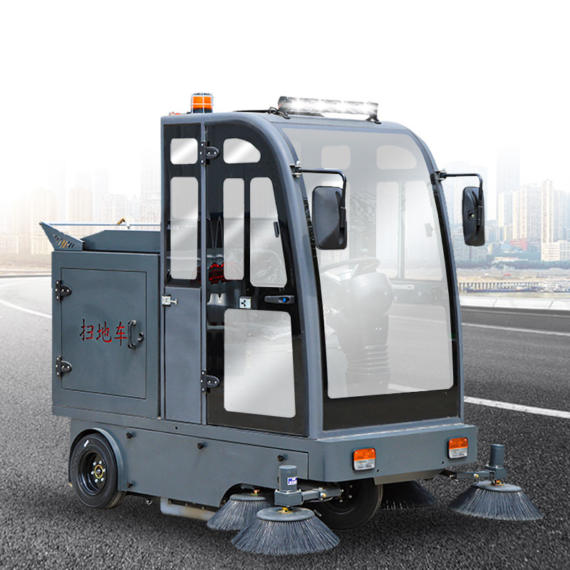 Factory Instock Cheap Price Easy Operated Floor  sweeper with steel brush three wheel sweeper