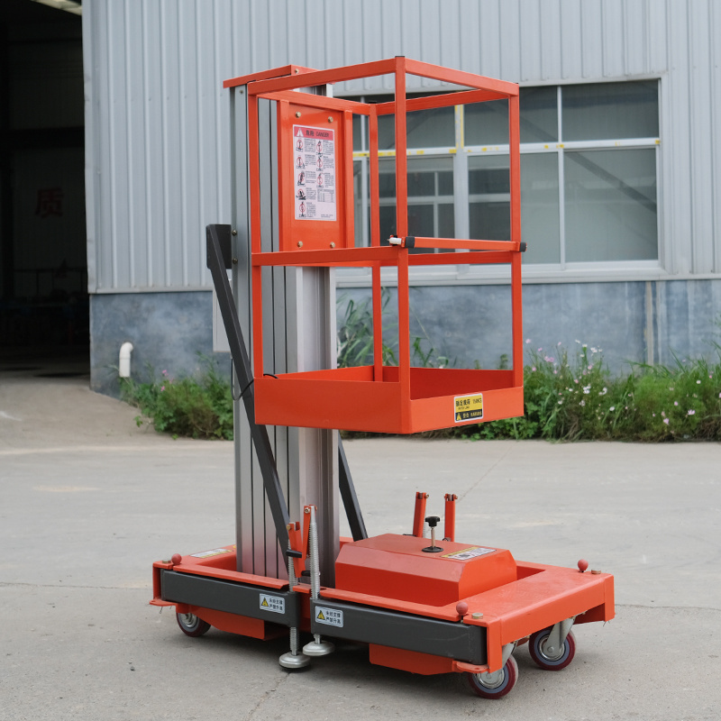 2022 new hydraulic lift table single mast aluminum alloy lift platform cargo lift platform