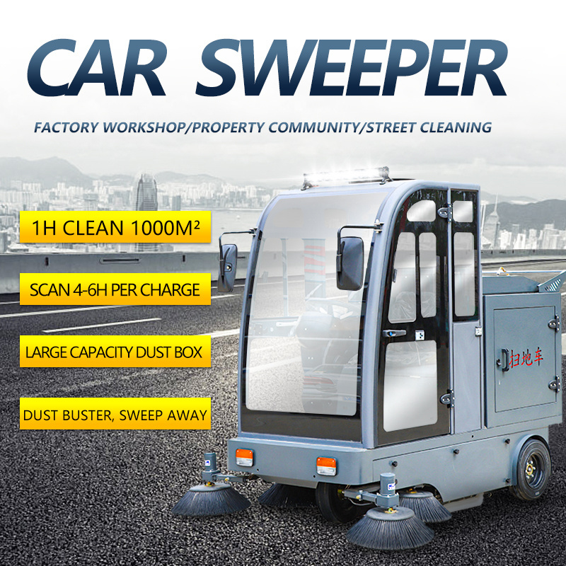 Factory Instock Cheap Price Easy Operated Floor  sweeper with steel brush three wheel sweeper