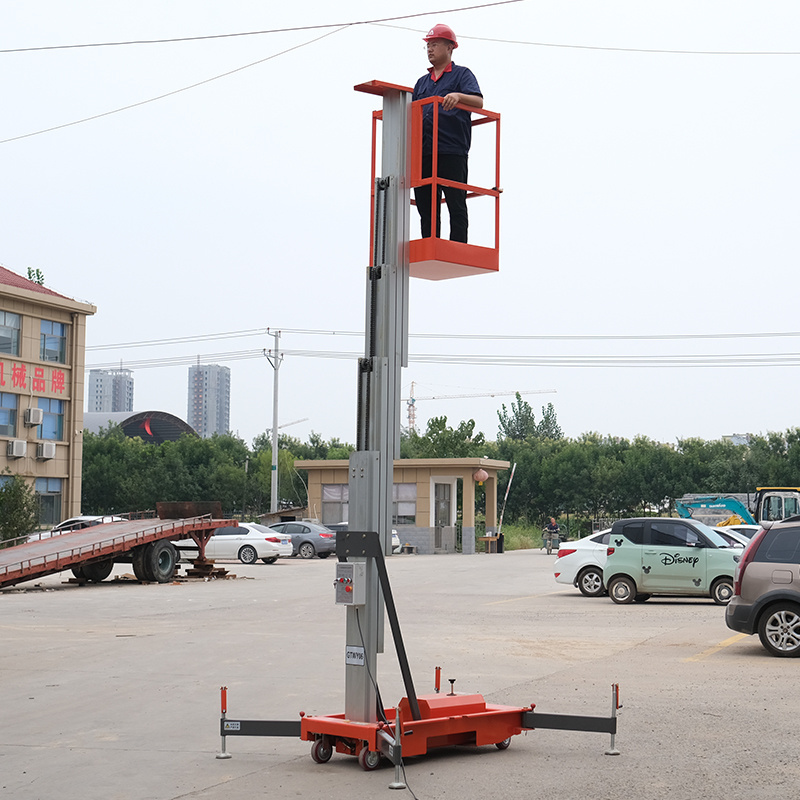 2022 new hydraulic lift table single mast aluminum alloy lift platform cargo lift platform