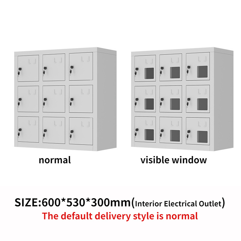 FF2207 Office Classroom Phone Organizer Storage Cabinet Chargeable Metal Cell Phone Locker Box with Keys