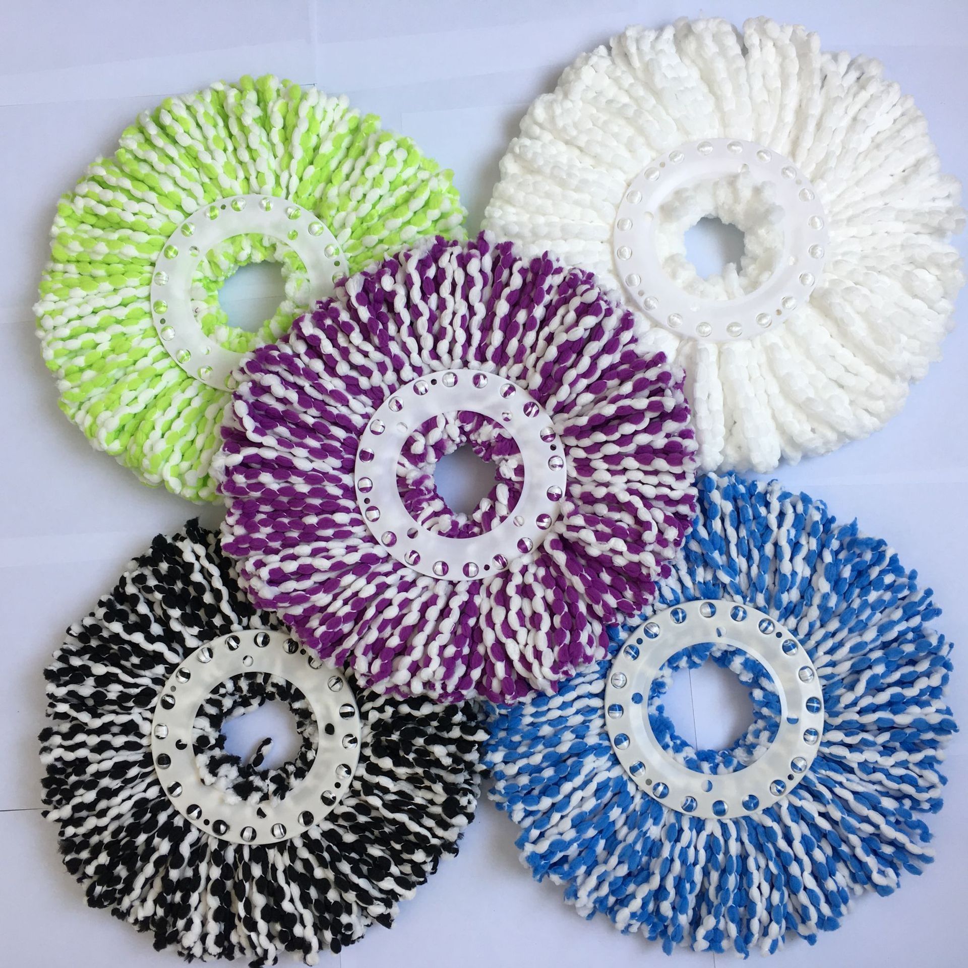 DS2019 Spin Mop Clean Refill Rotating Cotton Pads Replacement Cloth Spin for Wash Floor Round Squeeze Rag Microfiber Mop Head