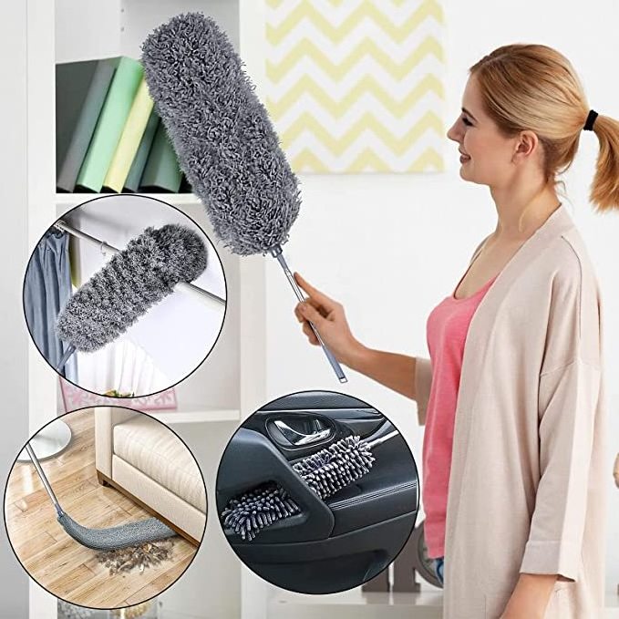 P1328 Household Ceiling Blinds Fan Cleaner Bendable Washable Cleaning Brush Adjustable Extension Pole Microfiber Duster