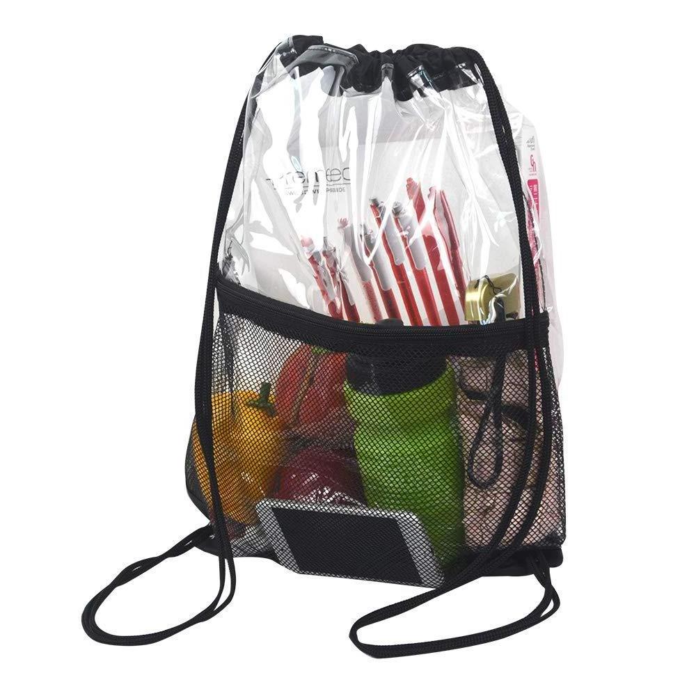 QL288  Hot Selling Travel Waterproof Storage Transparent Wash Bag Drawstring Beach Bag Outdoor Sports Storage Backpack