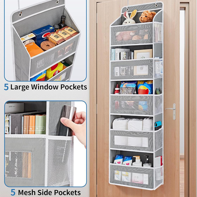 FF2431 5 Large Pockets Hanging Storage Bag Space Saving Toys Sundries Storage Bag Over Door Hanging Organizer