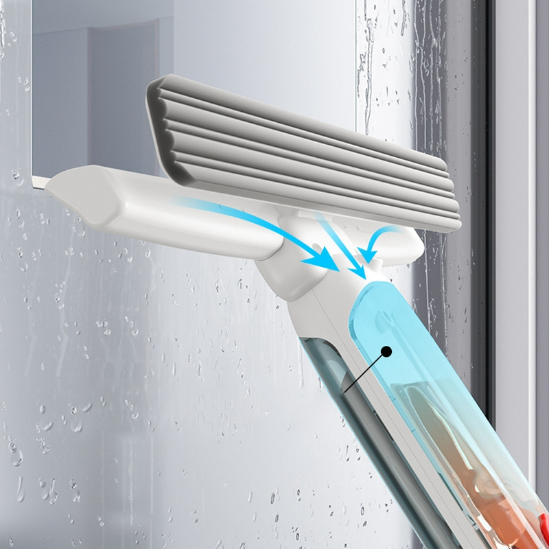 FF1118 3 in 1 Extendable Washing Window Squeegee with Spray Sponge Scrubber Cleaning Brush Window Squeegee Cleaner