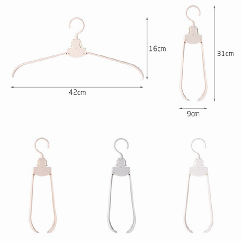 FF1682  Travel Clothes Drying Rack Folding Clothes Dryer Hanger Suit Coat Foldable Travel Plastic Hangers