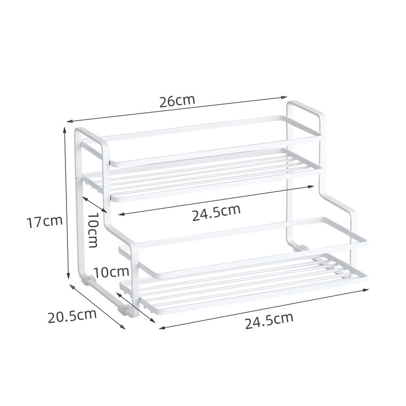 TXL330 Kitchen Double Layer Condiment Seasoning Storage Rack Iron Art Punch-free Desktop Pepper Bottle Spice Jars Rack