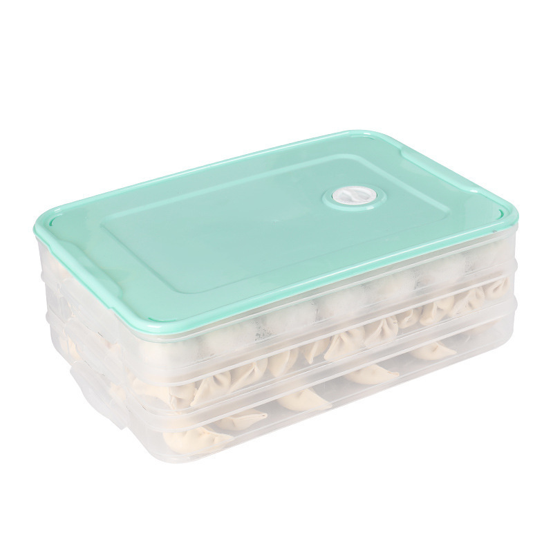 CXT293 Refrigerator Dumplings Storage Box Stackable Clear Vegetable Food Storage Box PET Refrigerator Organizer