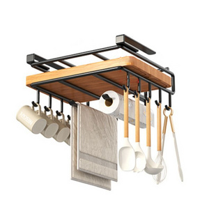 FF2325 New Under Cabinet Cutting Board Organizer Kitchen Utensil Rack Cup Roll Paper Holder Under Cabinet Paper Towel Holder