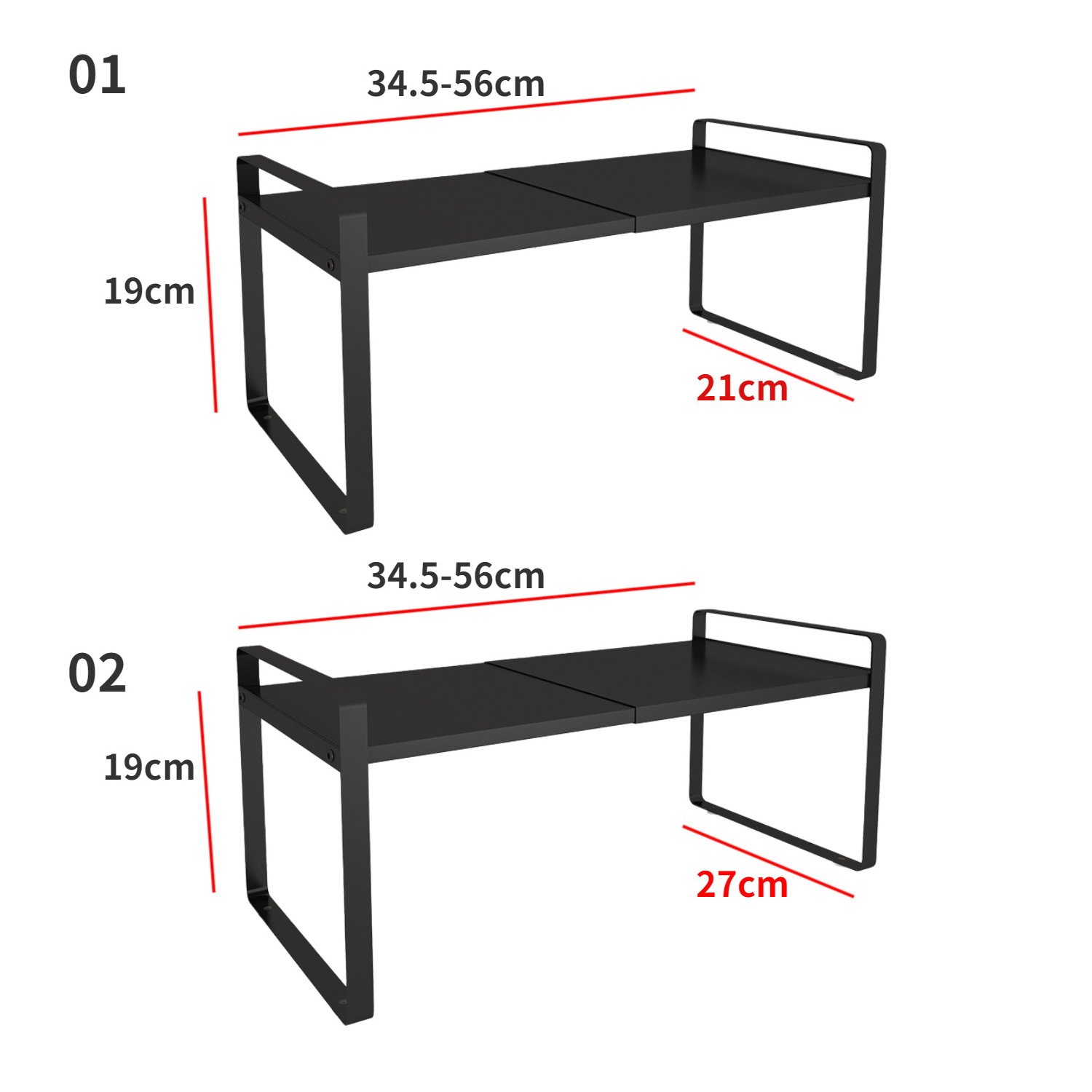 CXT332 Wholesales Carbon Steel Expandable Kitchen Cabinet Storage Rack Organizer Under Sink Storage Shelf