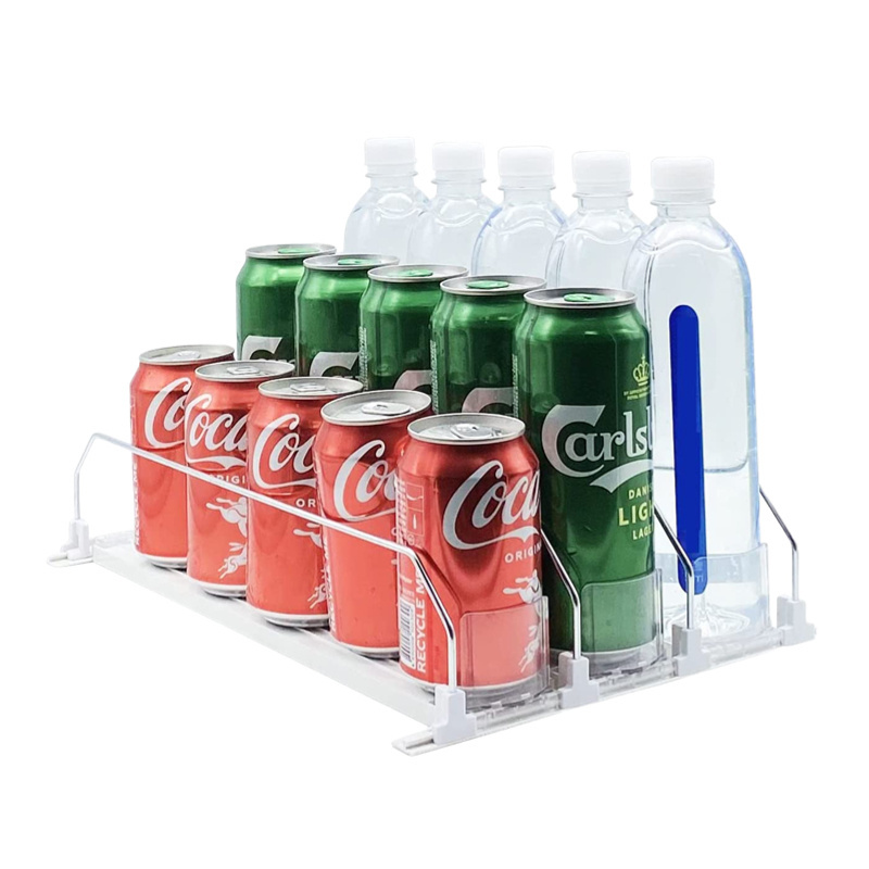 FF1309 Fridge Soda Can Drink Dispenser Refrigerator Self-Pushing Beverage Storage Rack Soda Can Drink Organizer for Fridge