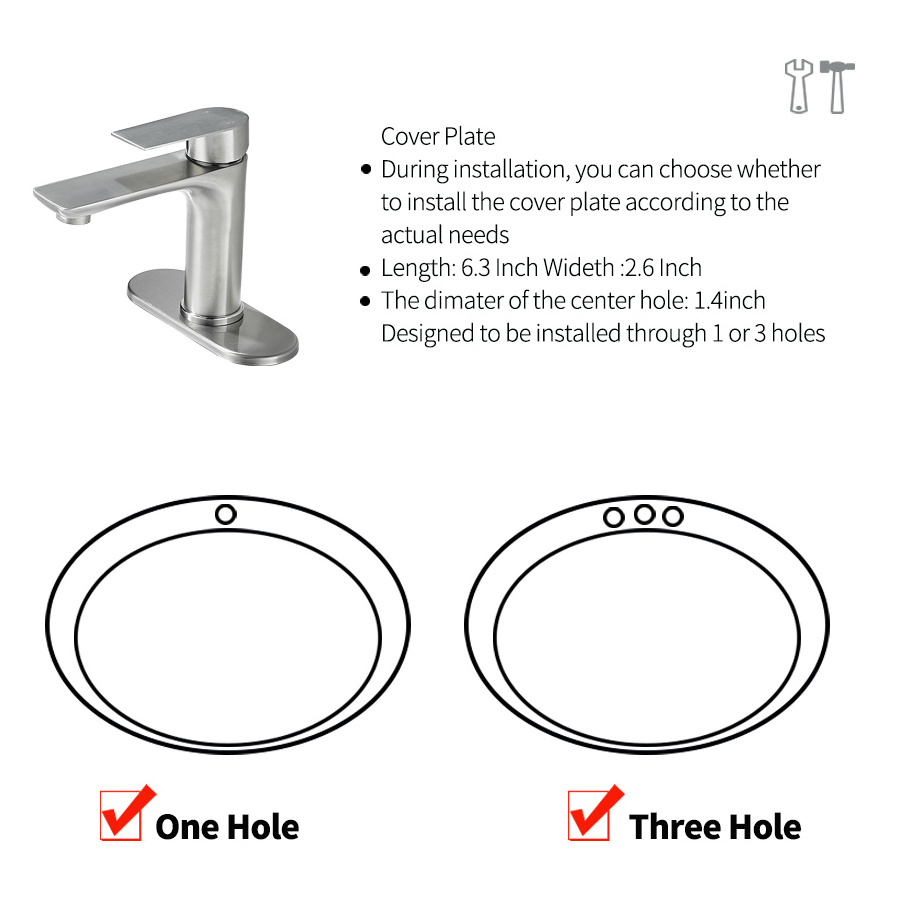 stainless faucet Bathroom Basin  Mixer Faucet Sink Faucet Countertop Mount Single or Three Hole shower bathroom set