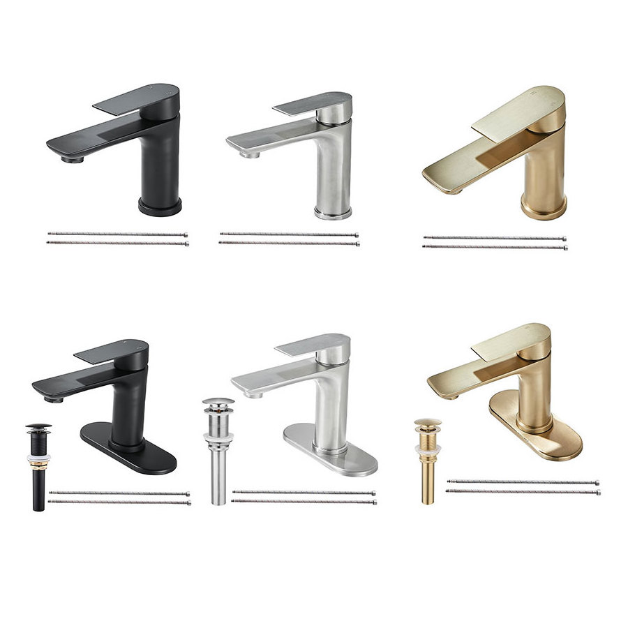 stainless faucet Bathroom Basin  Mixer Faucet Sink Faucet Countertop Mount Single or Three Hole shower bathroom set