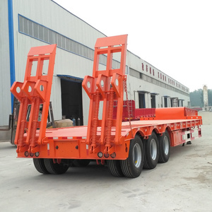 60Tons Low Bed Semi Trailer Dimensions Semi Flatbed Trailer Axle For Sale Made In China