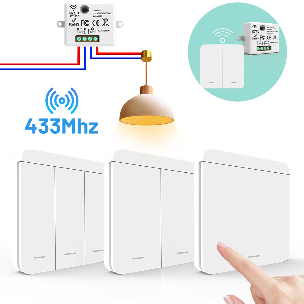 TideLink Smart Wireless Switches Remote Control Push Button Wall Panel Home Improvement Self-powered Waterproof Light Switch Set