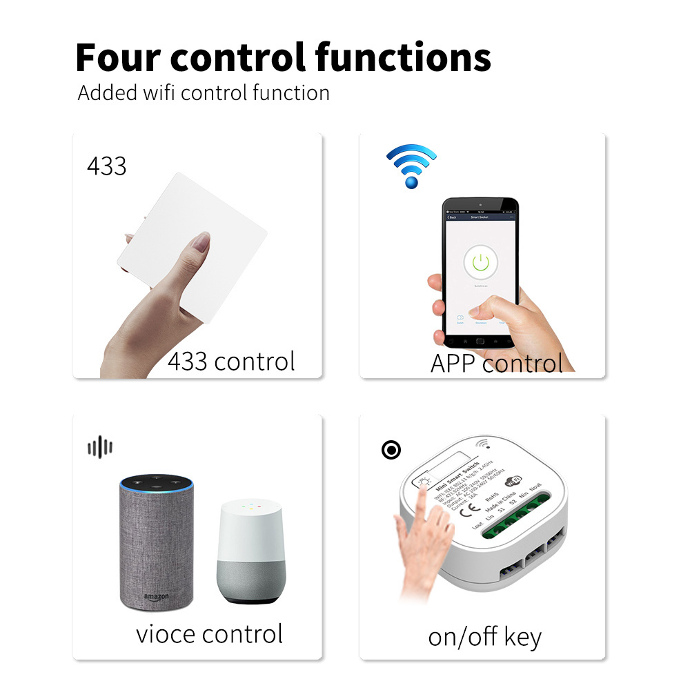 TideLink 10A 16A WIFI Zigbee Tuya Mini Smart Switch Interruptor Intelligent Unversally Remote&Voice Control Smart Timer