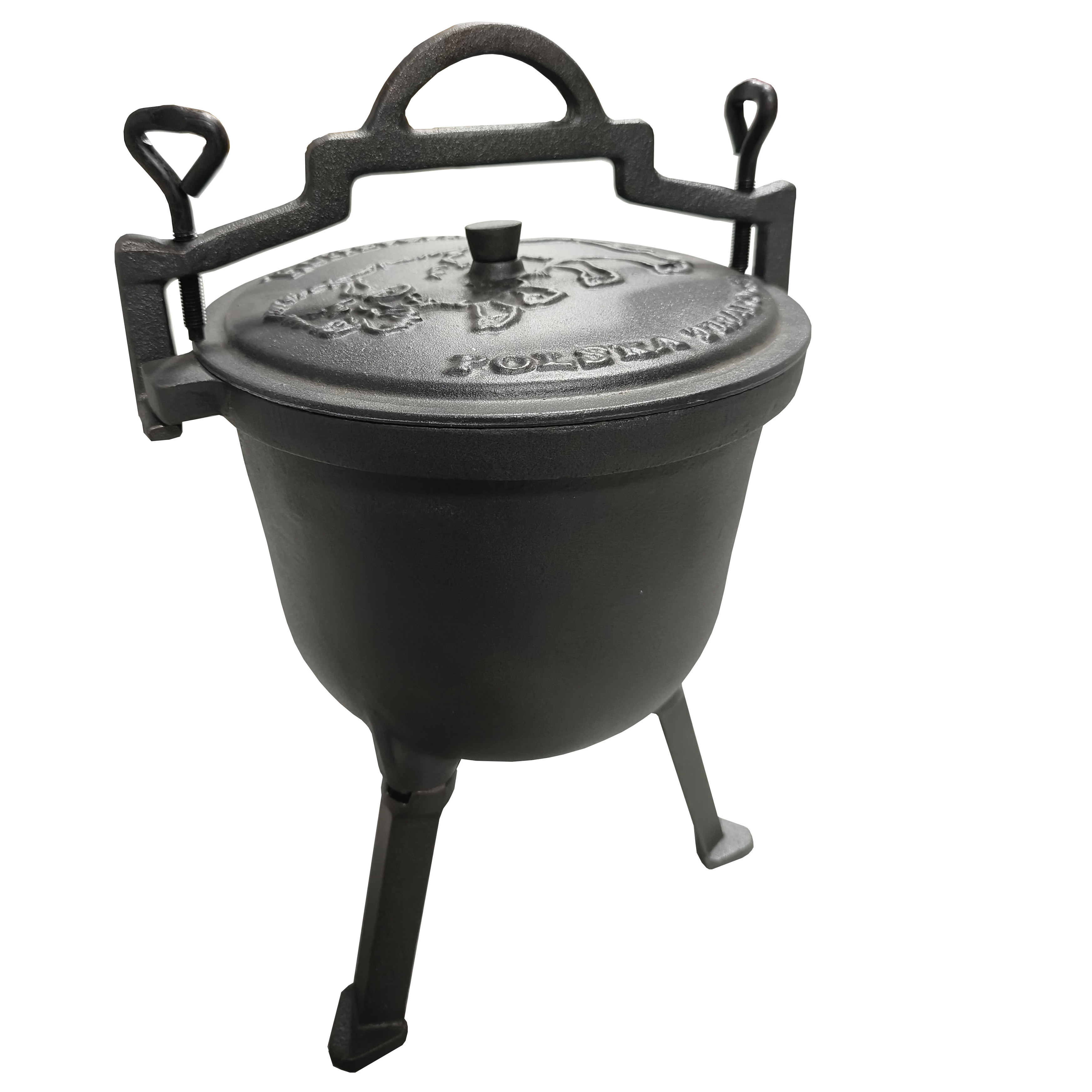 Outdoor Camping Cookware large cooking pots cast iron stoves with three legged Poland cast iron cauldron