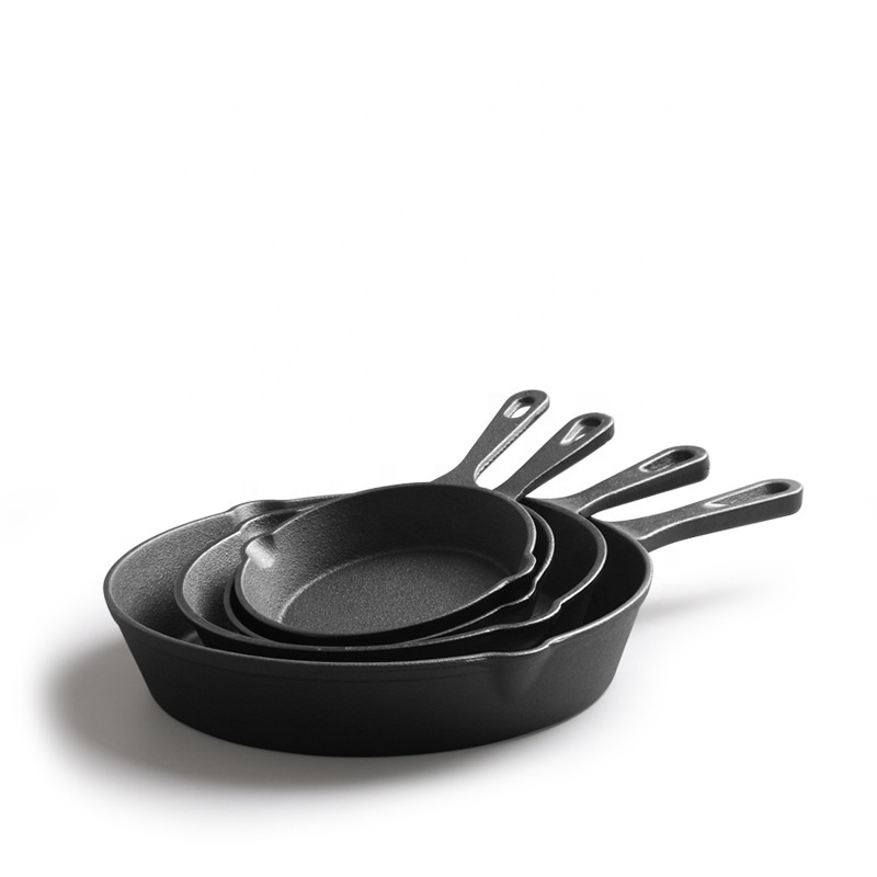 made of iron tableware die casting mini pressed samosa frying pan cast iron set