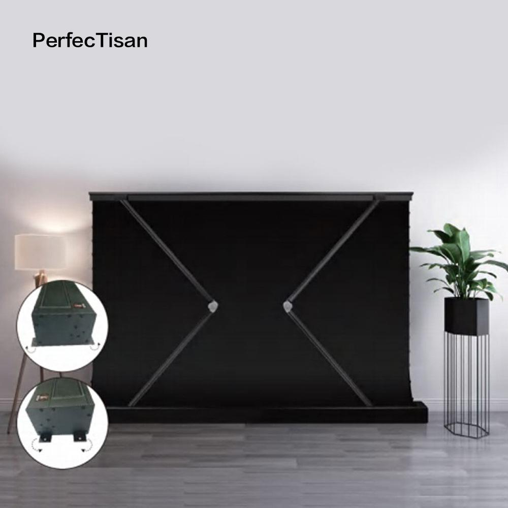 PerfecTisan ALR electric floor rising screen 4K high quality CBSP motorized screen 150 Degree for short throw laser projector