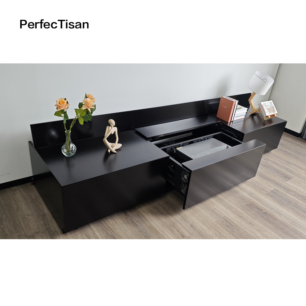 PerfecTisan ultra short throw projection screen all-in-one smart TV cabinet Intelligent laser TV projection screen cabinet