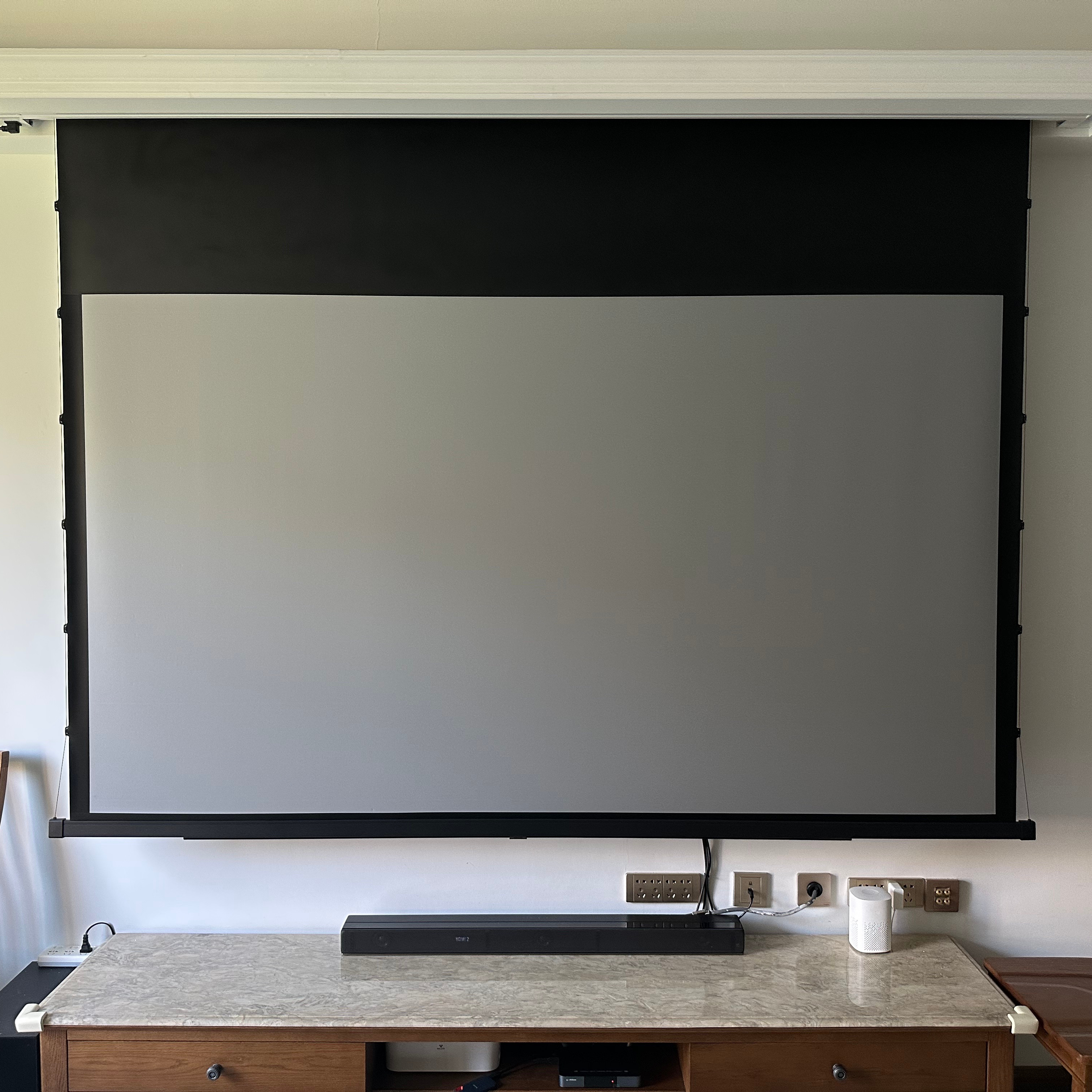 PerfecTisan electric projection screen 4K tubular motor projector screen ALR motorised projector screen with tab-tensioned