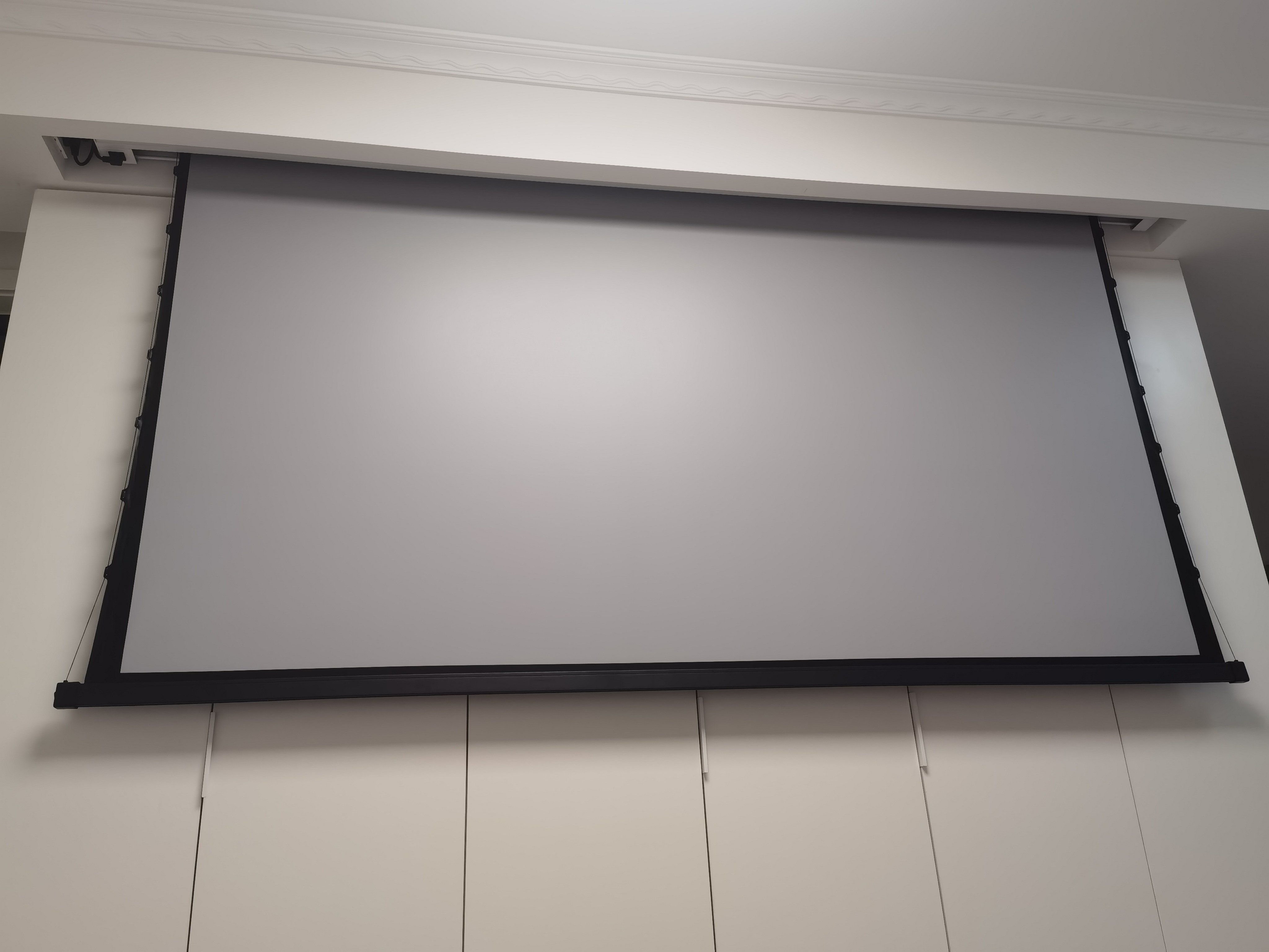 PerfecTisan projector screen with remote grey motorised projector screen 150 roll up automatic anti light projector screen